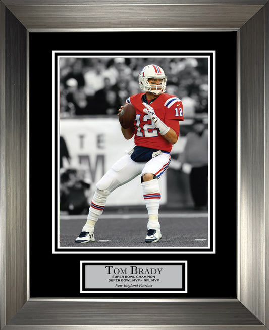 Tom Brady Photo Throwback Red Uniform Spotlight 11x14