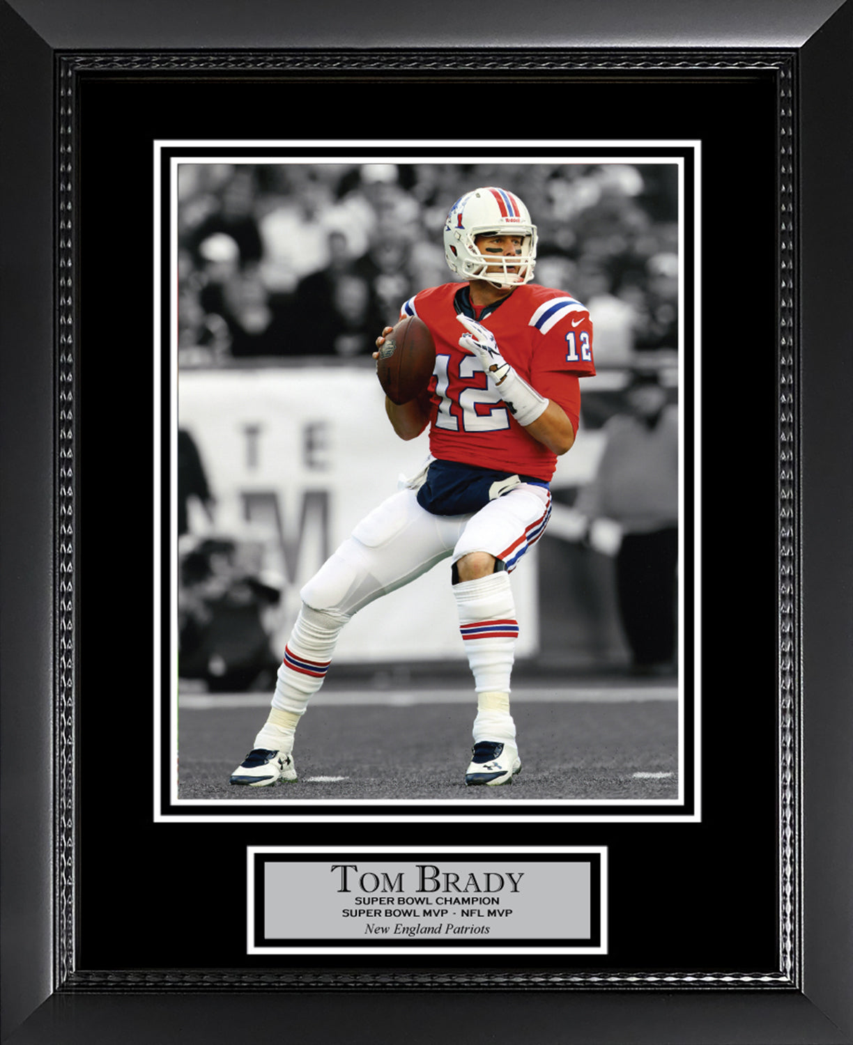 Tom Brady Photo Throwback Red Uniform Spotlight 11x14
