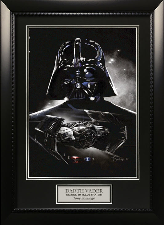 Tony Santiago Autograph Artist Print Darth Vader 18x26 New England Picture Authentication 