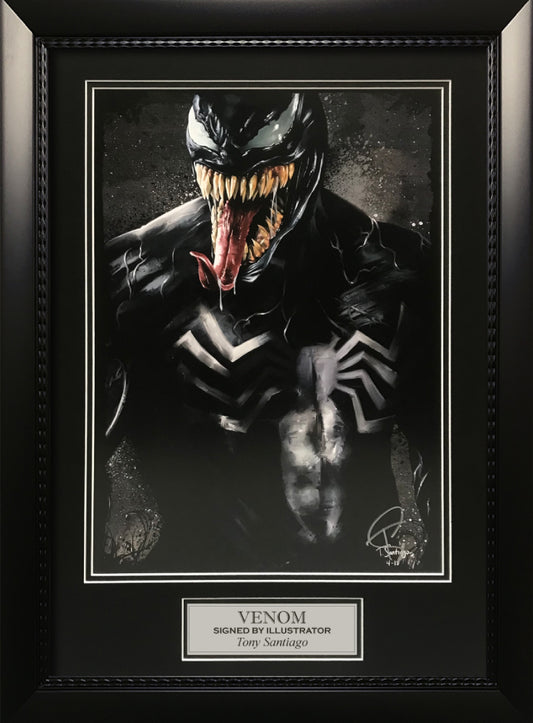 Tony Santiago Autograph Artist Print Venom 18x26 New England Picture Authentication 