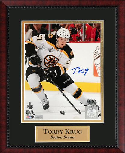 Torey Krug Autograph photo skate 11x14