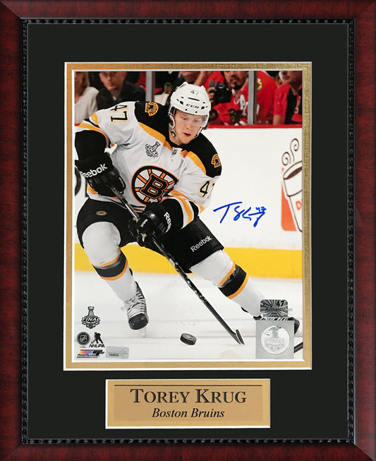Torey Krug Autograph photo skate 11x14