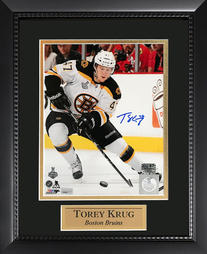 Torey Krug Autograph photo skate 11x14