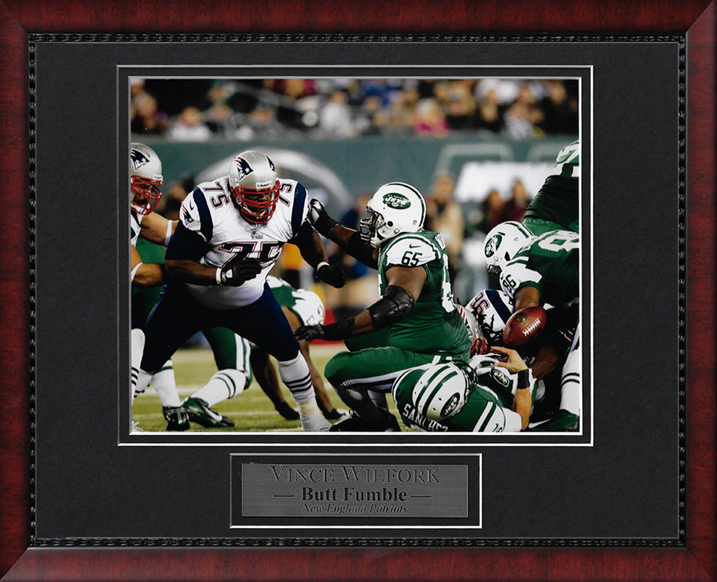 Vince Wilfork Photo Push Jets Butt Fumble 11x14