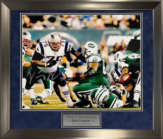 Vince Wilfork Autograph Photo Butt Fumble 23x27 New England Picture Authentication