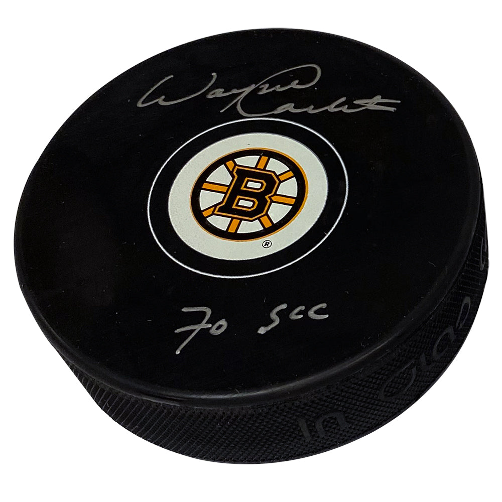 Wayne Carleton Autograph Puck Bruins B