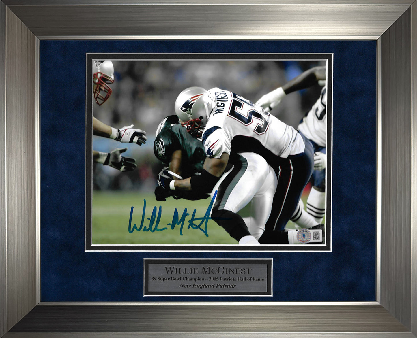 Willie McGinest Autograph Photo Tackle Eagles 11x14