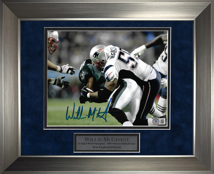 Willie McGinest Autograph Photo Tackle Eagles 11x14