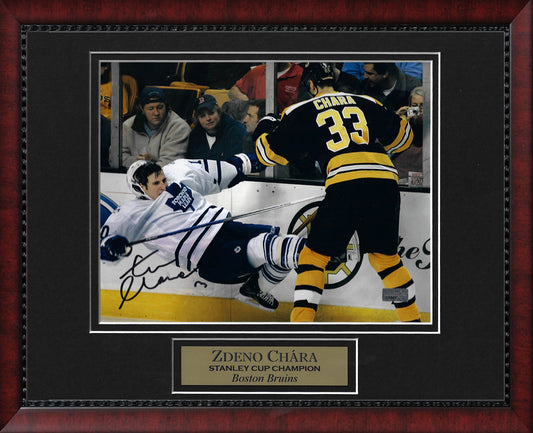Zdeno Chara Autograph Photo Fight Maple Leafs 11x14