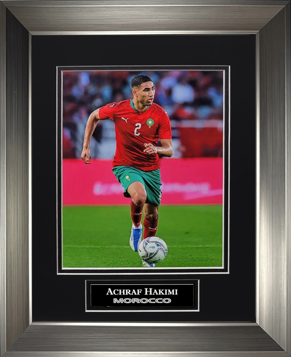 Achraf Hakimi Photograph - Morocco National Team - Framed 13x16
