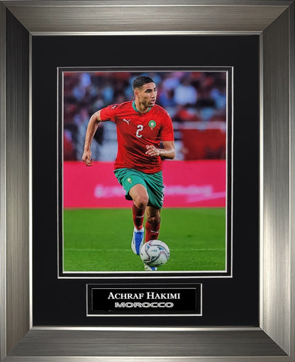 Achraf Hakimi Photograph - Morocco National Team - Framed 13x16