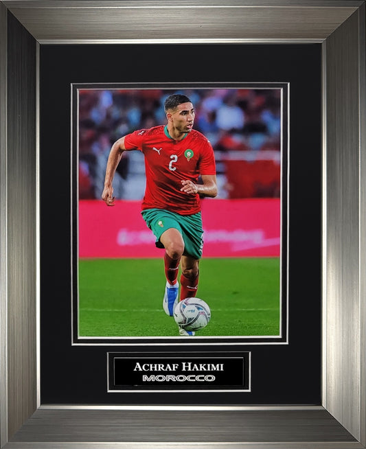 Achraf Hakimi Photograph - Morocco National Team - Framed 13x16