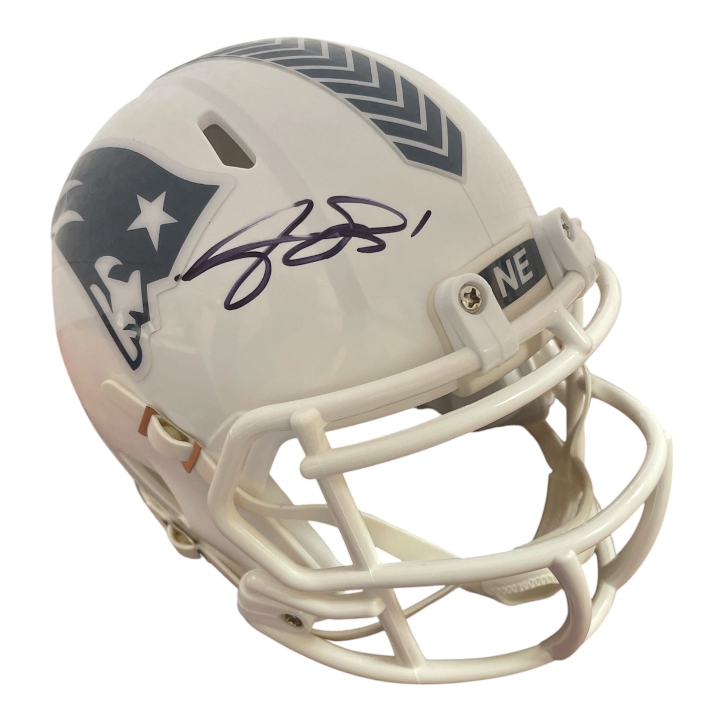 A.J. Brown Autograph Mini Helmet - 2024 Salute to Service - Speed - New England Patriots - Beckett Authentication