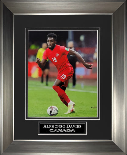 Alphonso Davies Photograph - Canada National Team - Framed 13x16