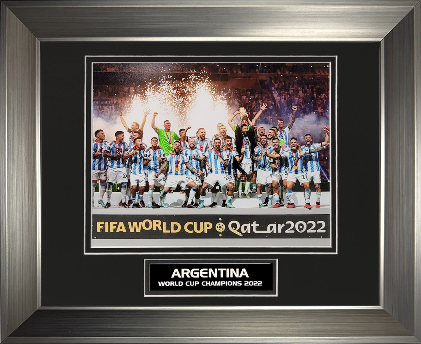 Argentina National Team Photograph - 2022 World Cup Victory - Framed 13x16