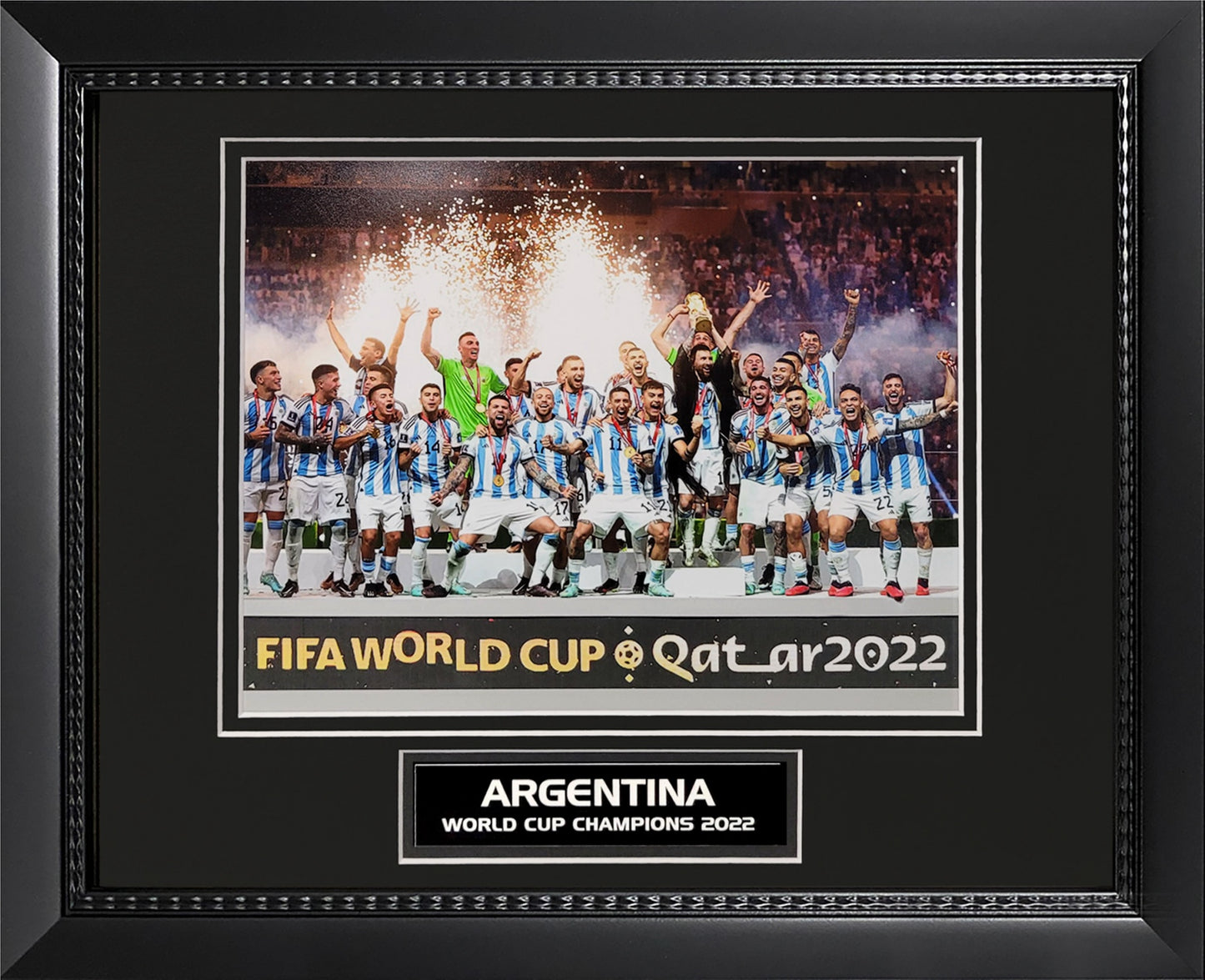 Argentina National Team Photograph - 2022 World Cup Victory - Framed 13x16