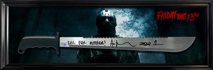 Ari Lehman Autograph Machete - Friday The 13th - Inscribed - Framed 10x29 Shadowbox