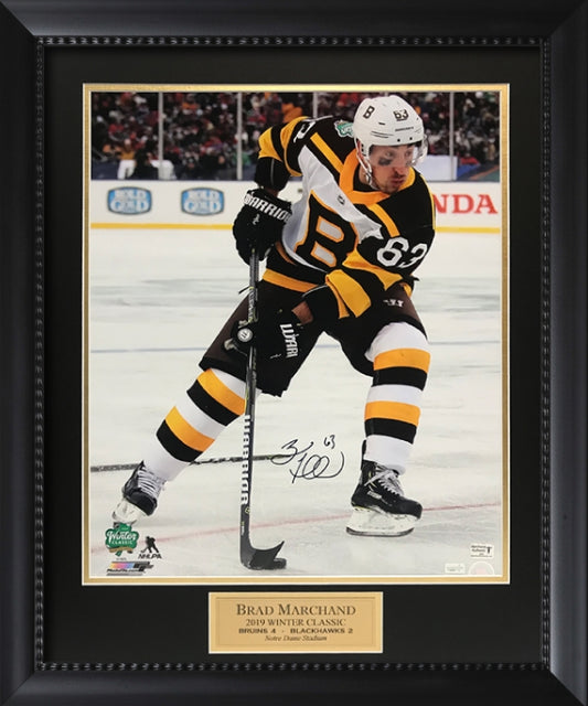 Brad Marchand Autograph Photo Winter Classic 2019 Framed 23x27
