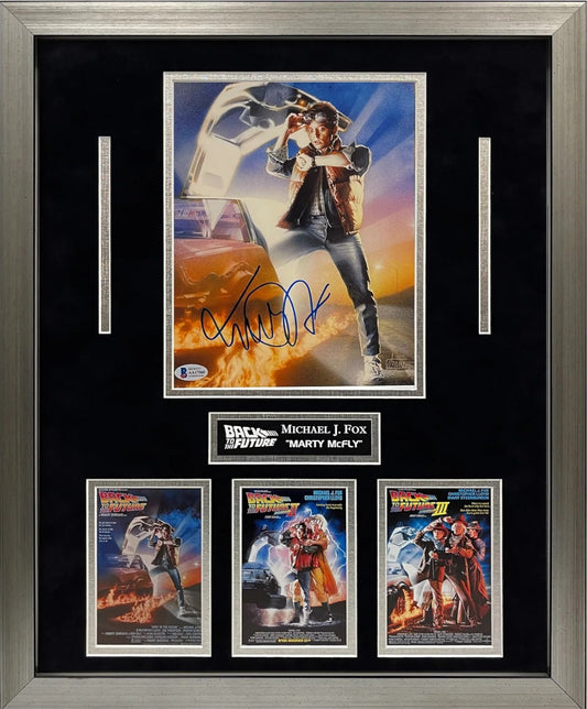 Michael J. Fox Autograph Photo Back To The Future Trilogy Collage 23x27