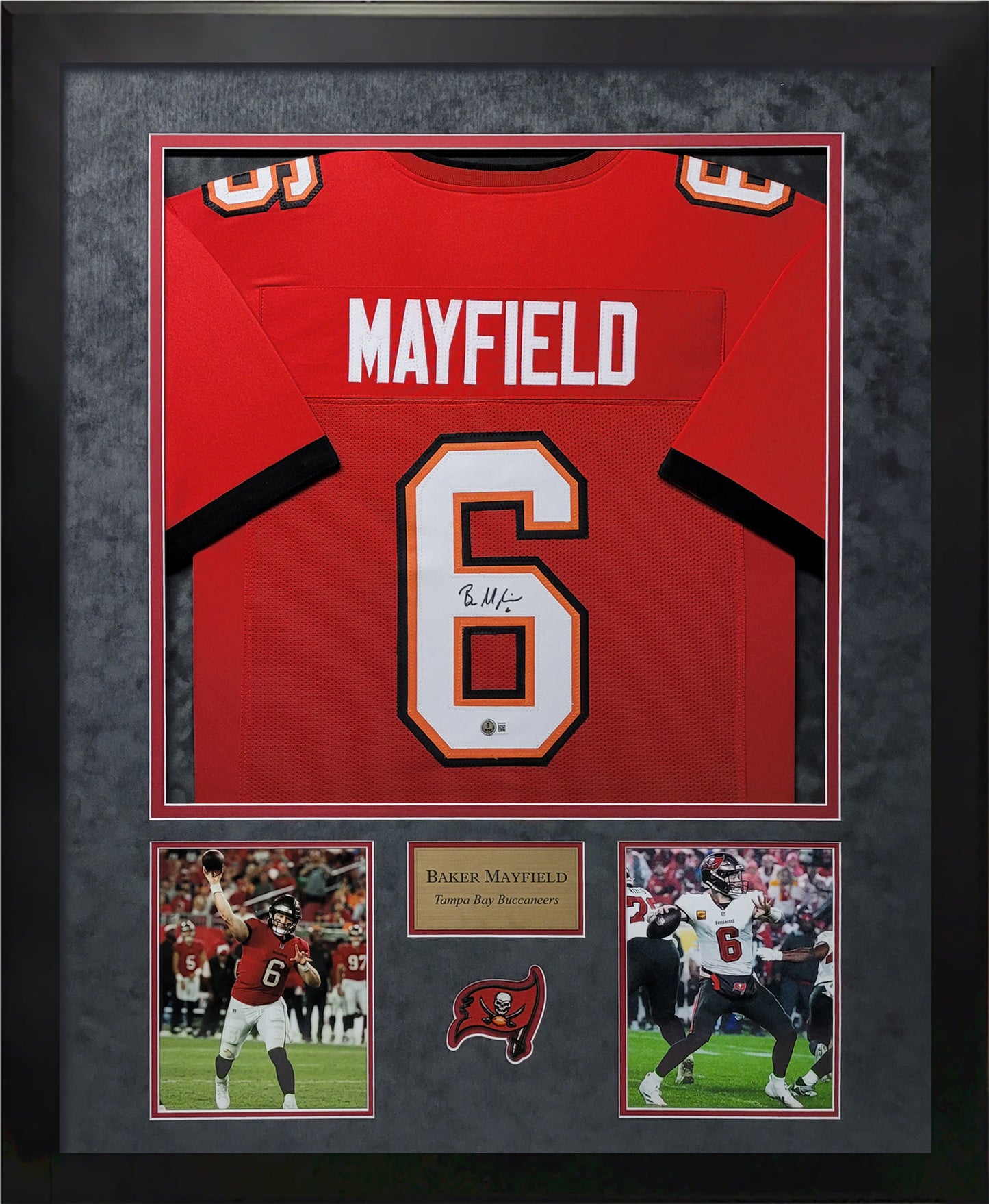 Baker Mayfield Autographed Jersey - Tampa Bay Buccaneers - Framed 37x45 - Beckett Authentication
