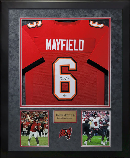 Baker Mayfield Autographed Jersey - Tampa Bay Buccaneers - Framed 37x45 - Beckett Authentication