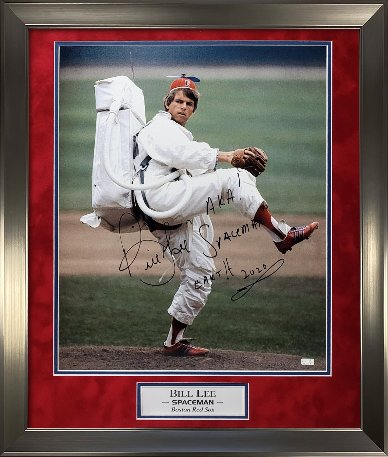 Bill Lee Autograph 16x20 Photo - Spaceman - Boston Red Sox - Framed 23x27- New England Picture Authentication
