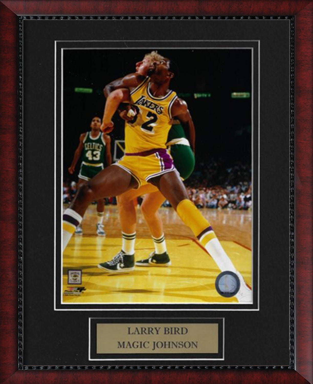 Larry Bird & Magic Johnson Photo Arms Locked 11x14
