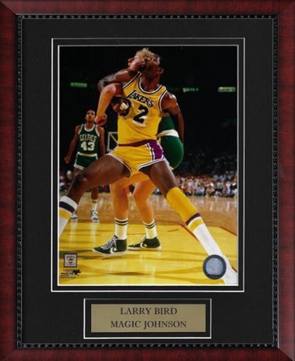 Larry Bird & Magic Johnson Photo Arms Locked 11x14