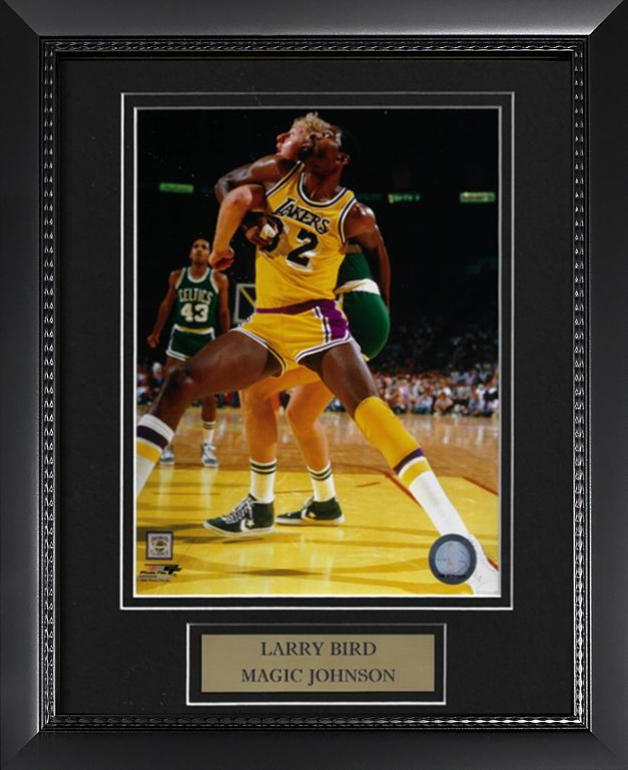 Larry Bird & Magic Johnson Photo Arms Locked 11x14