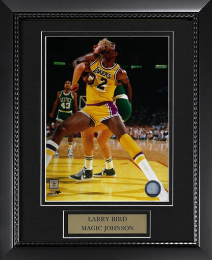Larry Bird & Magic Johnson Photo Arms Locked 11x14