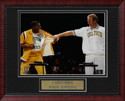 Larry Bird Photo Retirement Night with Magic Johnson 11x14