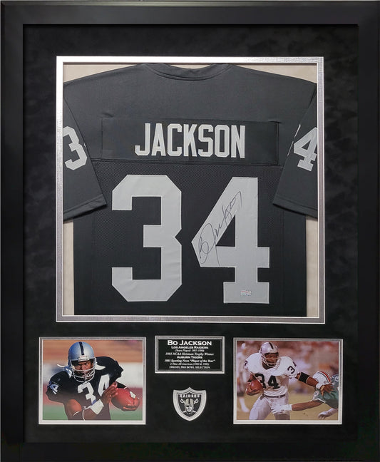 Bo Jackson Autographed Jersey - Los Angeles Raiders - Framed 37x45 - Tri-Star Authentication