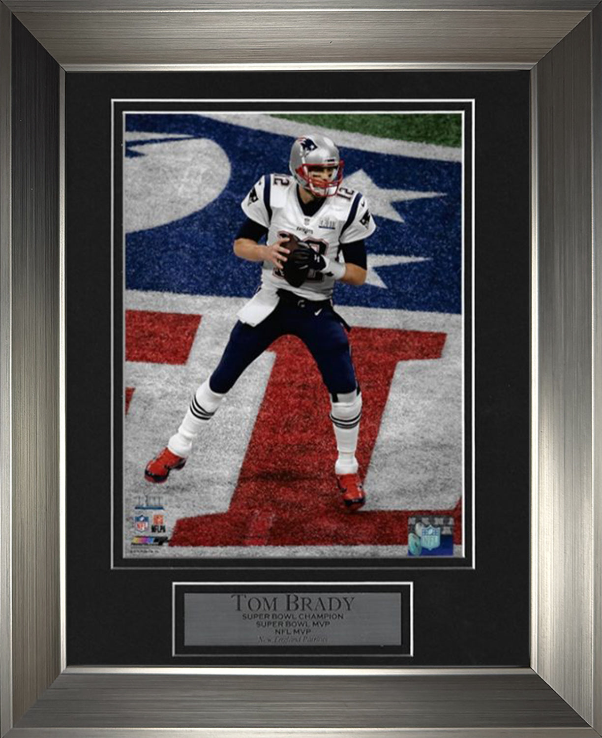 Tom Brady Photo Super Bowl LIII standing on NFL logo 16x20