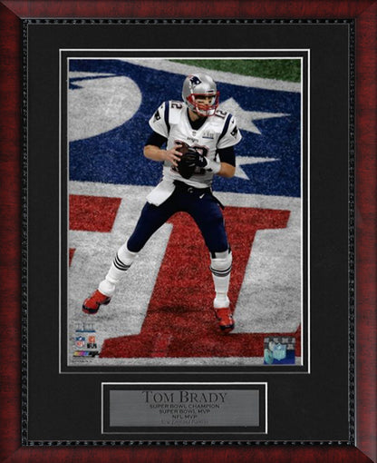 Tom Brady Photo Super Bowl LIII standing on NFL logo 16x20
