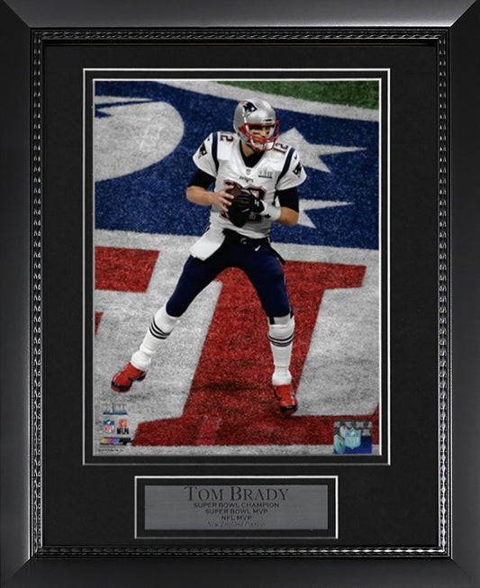 Tom Brady Photo Super Bowl LIII standing on NFL logo 16x20