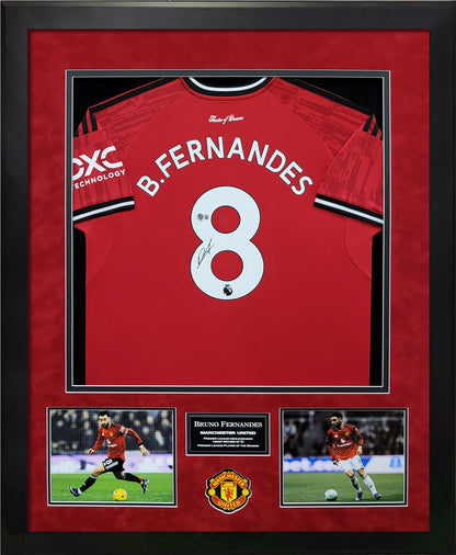 Bruno Fernandes Autograph Jersey - Manchester United - Framed 37x45 - Beckett Authentication