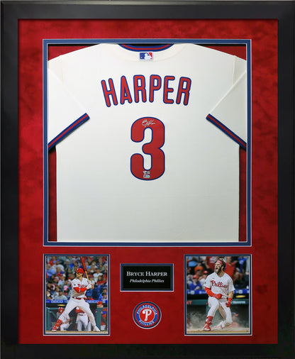 Bryce Harper Autograph Jersey - Philadelphia Phillies - Framed 37x45 - MLB Authentication