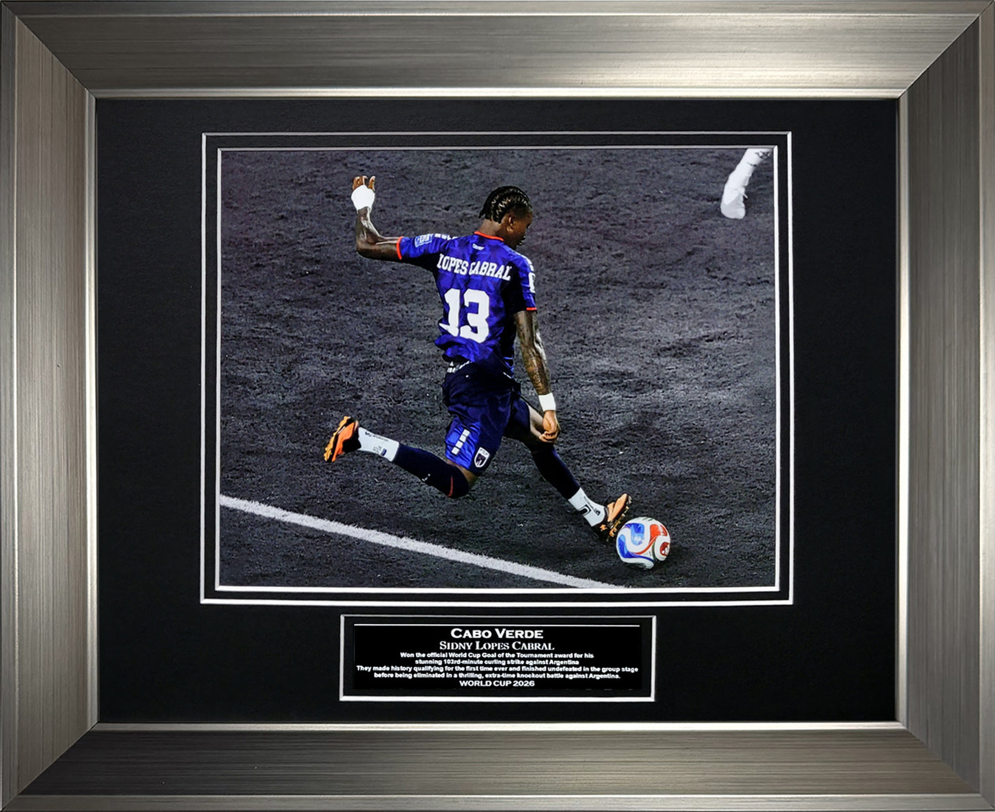 Sidney Lopes Cabral Photograph - Kick Ball - Cabo Verde - Framed 13x16