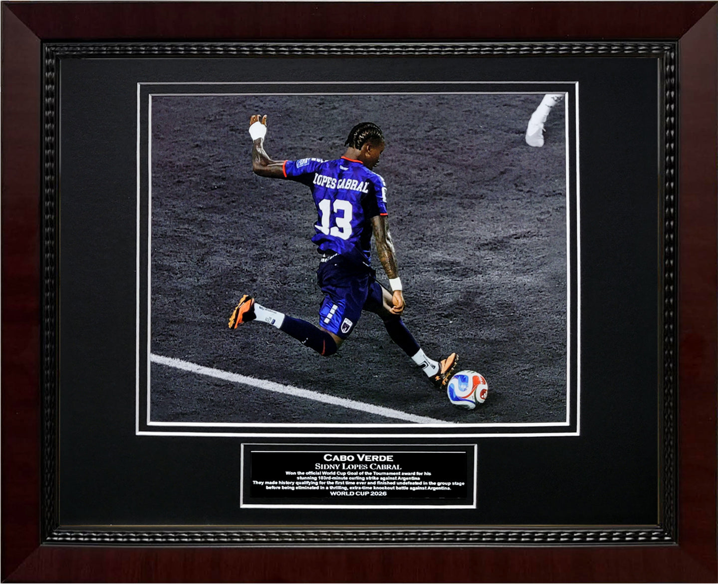 Sidney Lopes Cabral Photograph - Kick Ball - Cabo Verde - Framed 13x16