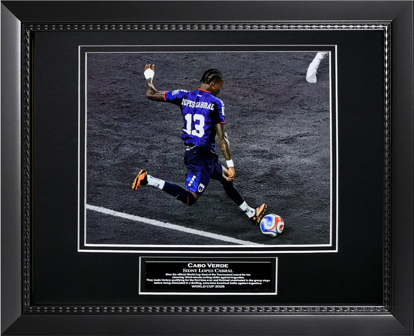 Sidney Lopes Cabral Photograph - Kick Ball - Cabo Verde - Framed 13x16