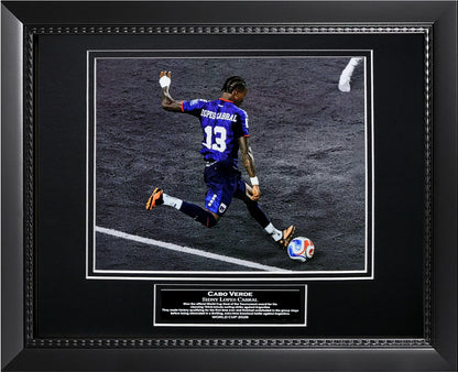 Sidney Lopes Cabral Photograph - Kick Ball - Cabo Verde - Framed 13x16