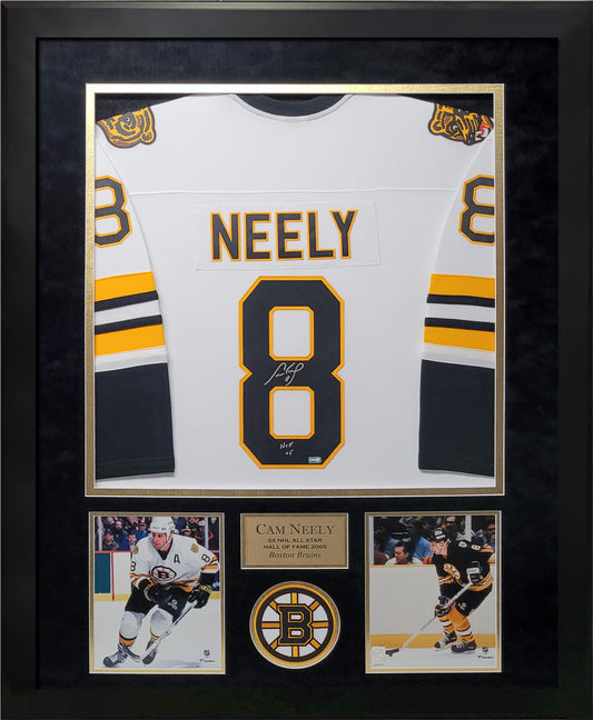 Cam Neely Autograph Jersey - "HOF 05" Inscription - Boston Bruins - Framed 37x45 - New England Picture Authentication