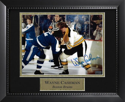 Wayne Cashman Autograph Photo Fight 11x14