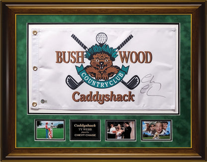 Chevy Chase Autograph Flag - Caddyshack - Framed 23x29 - Beckett Authentication