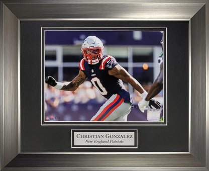 Christian Gonzalez Photograph - New England Patriots - Framed 13x16