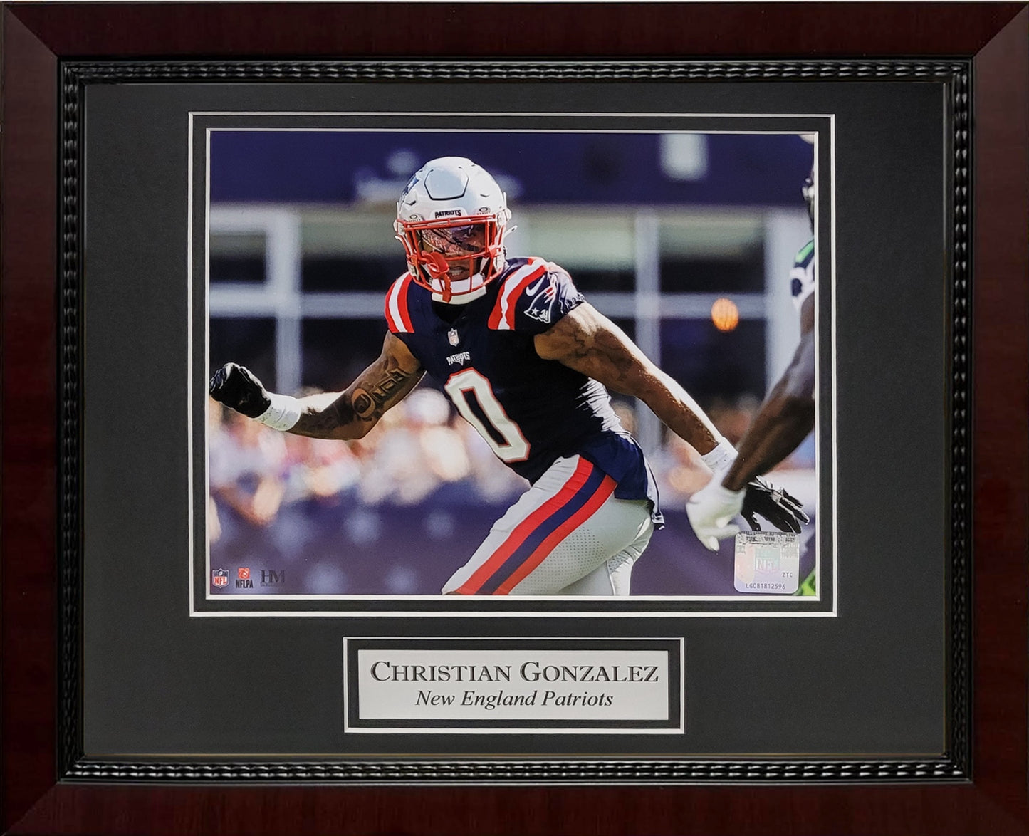 Christian Gonzalez Photograph - New England Patriots - Framed 13x16
