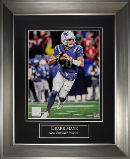 Drake Maye 8x10 Photograph - Rivalry Uniform - New England Patriots - Framed 13x16