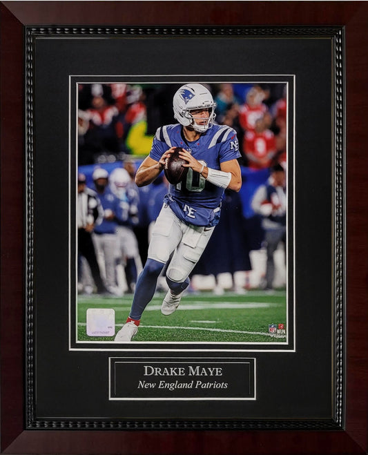Drake Maye 8x10 Photograph - Rivalry Uniform - New England Patriots - Framed 13x16