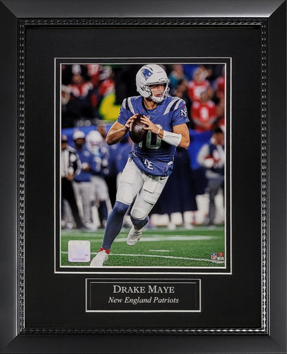 Drake Maye 8x10 Photograph - Rivalry Uniform - New England Patriots - Framed 13x16