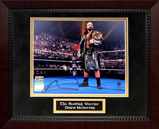 Drew McIntyre Autograph 8x10 Photo - Framed 13x16 - New England Picture Authentication